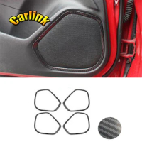 For Honda Shuttle 2015 2016 2017 2018 19 ABS Matte /Carbon Car Interior Door Audio Speaker Decorative Frame Sticker Accessories
