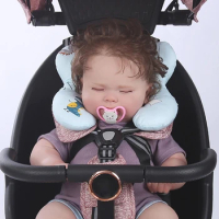 Lovely Headrest Pillow for Baby Strollers Breathable Pillow Convenient to Clean Pillow Cotton for Travel &amp; Shopping D5QA