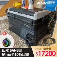【SANSUI 山水】LG壓縮機 車用雙槽雙溫控行動冰箱55公升 小冰箱/露營冰箱(SL-G55)