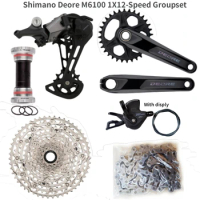 SHIMANO DEORE M6100 Groupset MTB Mountain Bike Groupset 1x12 -Speed 170/175 32T 10-51T M6100 Derailleur Cassette Crankset