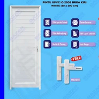 Icepol - Pintu Kamar Mandi Toilet WC IC 2008 UPVC White Putih 80x200 Handle Kanan Buka Kiri