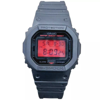 G-shock Casio G-Shock DW-5600BBR-1DR Karet Hitam Dasar Merah Digital Cowok