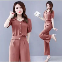 Goldie Shop Setelan Kasual 2in1 Sammy | Pakaian Stelan Celana | Setelan Polos | Baju Kantor Wanita |