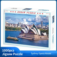 75*50cm Adult Paper Jigsaw Puzzle 1000PCS Sydney Opera House Construction Series Children Educational Entertainment Toys Puzzles