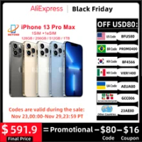 Apple iPhone 13 Pro Max 128GB 256GB 512GB 1TB ROM Genuine OLED A15 IOS Face ID NFC 95% New Original Unlocked 5G Cell Phone