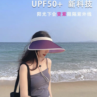 New Technology UV Sun Hat Female Summer Uv Protection Beach Sun Hat Cycling Sports Outdoor Empty Top Sun Hat