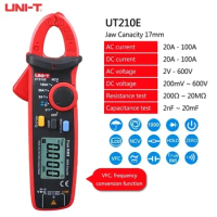 UNI-T UT210E UT210D Clamp Meter Multimeter Digital Ammeter Handheld Mini Digital Clamp Watch With Resistance Capacitance Tester