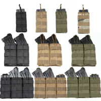Tactical Magazine Molle Pouch 5.56 AR15 M4 Outdoor Hunting Rifle Pistol Ammo Mag Bag Airsoft Gun Accessories Torch Holster