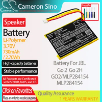 CameronSino Battery for JBL Go 2 Go 2H fits JBL GO2/MLP284154 MLP284154 Speaker Battery 730mAh/2.70Wh 3.70V Li-Polymer Yellow
