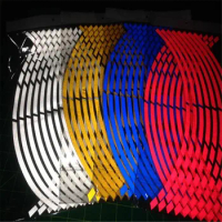 200 sets/lot High Quality Car Style 16''-18" Wheel Waterproof Reflective Rim Sticker 16 Strips Tape Motorcycle Accessories