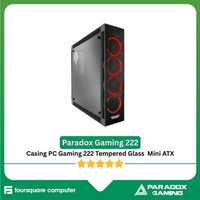 Case Paradox Gaming 222 Tempered Glass Mini ITX Preinstalled 4x RGB Fan Casing PC CPU Komputer Resmi