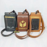 Tempat Id Card Kulit BASLU Pemilu Lipat Magnet / Id Card Holder Saku Bawaslu Pemilu Kulit / name tag