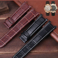 For Gucci Guess Cartier Pasa Men with Tool 20 22mm Watch Strap Bamboo Knot Pattern Concave Interface Genuine Leather Watchband