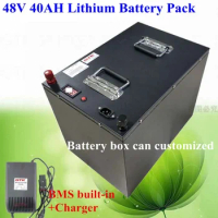 li-ion 48v 40Ah Electric Bike Battery For 2000W 3000w 4000w Motor mobility 48v scooter tricycle car + 54.6v 5A charger BMS 1kw