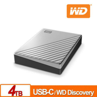 【最高22%回饋 5000點】 WD 威騰 My Passport Ultra 4TB(炫光銀) 2.5吋USB-C行動硬碟