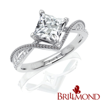 【BRILLMOND JEWELRY】GIA 天然鑽石 1克拉 PT950鉑金 公主方鑽戒(E/I1 無螢光)