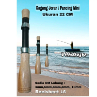 Gagang Joran Pancing Mini 22cm+ Reel Seat 16 Kayu Premium - Handle Custom Mancing