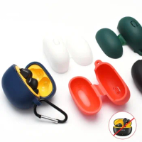 Washable Silicone Case Soild Color Anti-fall Buds Cover Dustproof Earbuds Protective Case for Realme Buds T100 Home/Travel