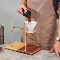 Dripper Coffee Filter Holder Wooden Adjustable Coffee Drip Station Vintage Pour Over Espresso Dripper Stand Coffee Corner