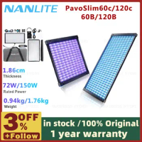 Nanlite PavoSlim 60B/120B 60c/120C RGB LED Panel Light Slim Panel for Live Streaming Studio Light Outdoor Fill Light