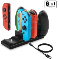 Nitendo Nintend Switch Accessories Charger Nintendoswitch 4 Joycon 2 Pro Controller Charging Dock Station for Nintendo Switch
