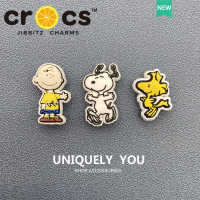 jibbitz cross charms ตัวติดรองเท้า แท้ Snoopy ชุดหัวเข็มขัดรองเท้า ลายการ์ตูนดอกไม้น่ารัก อุปกรณ์เสริม สําหรับ cross 3 ชิ้น