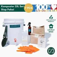 Sustaination Komposter Lengkap Pengganti Tempat Sampah (7pcs) 25L Sekop Lipat
