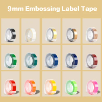 1Pcs 3D Embossing Tape 9mm Label Sticker Compatible for Motex Typewriter Printer Dymo 12965 E101 1540 1610 1880 Label Maker