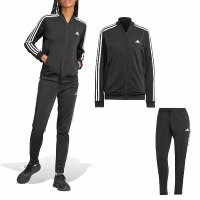 adidas 愛迪達 運動套裝 女款 黑 白 三條線 經典 外套 長袖 長褲 愛迪達(IJ8781)