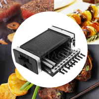 220V Smokeless Bbq Electric Kebab Rotary Grill Stove Rotisserie Teppanyaki Barbecue Non-Stick Frying Pan Skewer Griddle