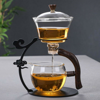 泡茶分離器創意半全自動懶人茶具套裝  功夫茶具耐熱玻璃宮燈茶壺