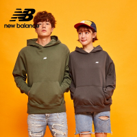 【New Balance】 羅紋拼接親膚連帽長袖上衣_男性_橄欖綠_AMT31502DON