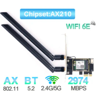 Tri band AX210 AX200 7265AC 7260AC wireless WiFi 6E 802.11AX 5374M desktop PCIE wi-fi network card Bluetooth 5.2 PCI-E