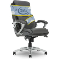 Serta AIR Health and Wellness Executive Office Chair High Back Ergonomic for Lumbar Support Task Swivel, Bonded Leather,