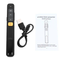 Laser Pointer Laser Pointer Black USB Receiver Plug and Play Rechargeable Presentation Click Pointer for Classroom Office
