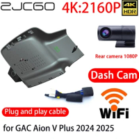 ZJCGO 4K DVR Dash Cam Wifi Front Rear Camera 24h Monitor for GAC Aion V Plus 2024 2025