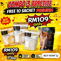 COMBO 31 DAYS | BELI 3 APPETITE PERCUMA 1 PREMIUM | WHITE COFFEE | CARAMEL LATTE | CHOCOLATE | BUTTE