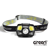 【GREENON】防水強光感應式LED頭燈(GSP001) 揮手開關 超輕量 USB充電 登山露營