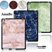 Case For Apple iPad 2 / iPad 3 / iPad 4 Tablet PC Plastic Marble Pattern Hard Shell Case Cover