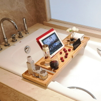 浴缸架浴缸紅酒架手機平板支架浴缸置物板托盤置物架伸縮泡澡支架 全館免運