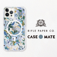 美國 Case-Mate iPhone 13 Pro Max Rifle Paper Co. 限量聯名款防摔抗菌MagSafe專用版手機保護殼 - 花園派對/藍