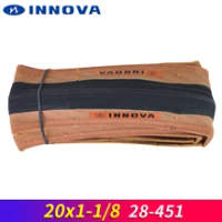 INNOVA 28-451 20x1 1/8 Small Wheel Folding Bike Tire 20inch 189g/pc Ultralight Bicycle Brown Edge Folding Tire