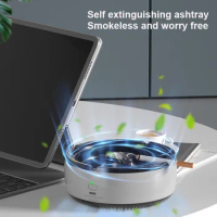 Portable Air Purifier Ashtray Cigarette Odor Ash Dust Intelligent Indoor Multiple Filtering Self-extinguishing Electric Ashtray