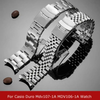 3 Styles Diving Steel Metal Strap For Casio Duro Mdv107-1A MDV106-1A Watch Wristband Bracelet Watchband Replacement Parts 22mm