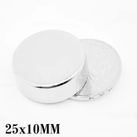 1/2/5/10PCS 25x10 mm Strong Round Magnets N35 Neodymium Magnets 25x10mm Thick Disc Powerful Strong Magnetic Magnets 25*10