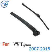 Wiper 13" Rear Wiper Blade &amp; Arm Set Kit For VW Tiguan 2007-2016 Windshield Windscreen Rear Window