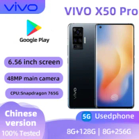 Vivo X50 Pro 5g SmartPhone Android CPU Snapdragon 765G 6.56inches Screen ROM 128GB 90HZ 48MP 60X Zoom 33W Charger OTA used phone