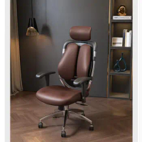 Double Back Leather Ergonomic Office Armchair A Legroom Boss Furniture High-End Rotated Rocking Executive Swivel Gaming Chair