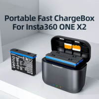 Fast Charging Case For Insta360 ONE X3 Battery Portable Charger USB Type-C Battery Charging Box for Insta360 One X2 Accessories