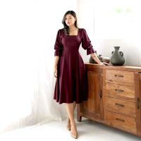 Party Dress Natal Yunita Pesta/kondangan Korea Big Jumbo/bahan satin Size S-XXXXL